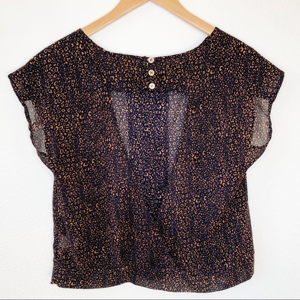 Mind Code Black And Brown Print With Ruffle Detai… - image 3